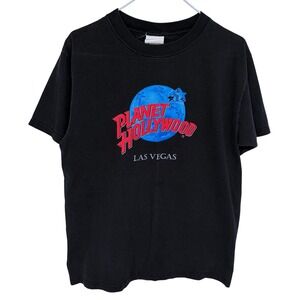 Vintage Planet Hollywood Las Vegas T Shirt Medium Black 1991 Made in USA 90s